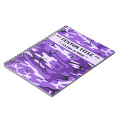 Notebook mit lila Camouflage mit Titel/Autor-Block Notizblock (Linke Seite)