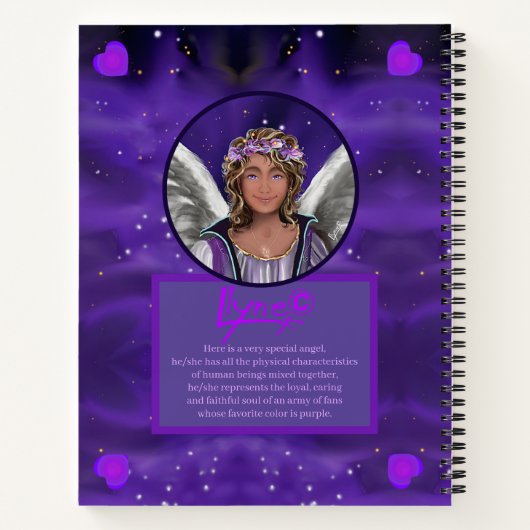 Notebook mit lila Soul Notizblock (Rückseite)