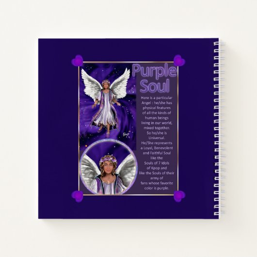 Notebook mit lila Soul Notizblock (Rückseite)