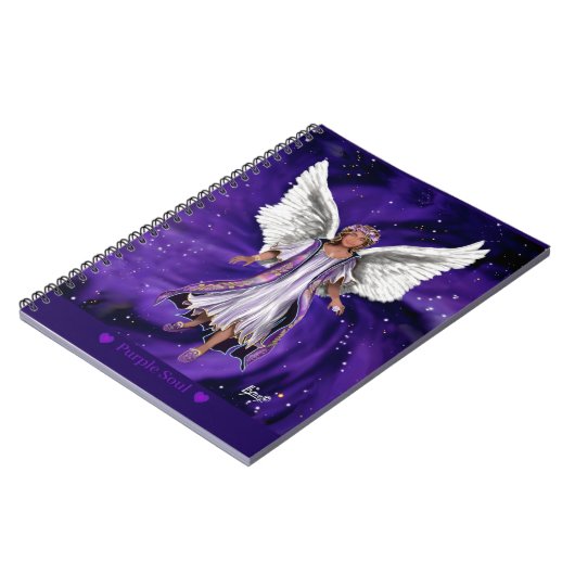 Notebook mit lila Soul Notizblock (Linke Seite)