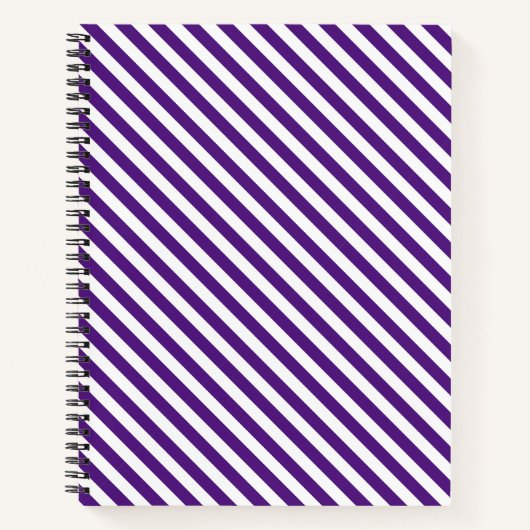 Notebook mit lila/weiß Streifen Notizblock (Vorderseite)