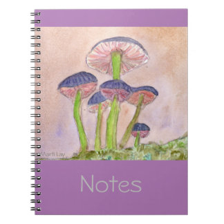Notebook mit magisch pastellfarbenen Pilzen Notizblock