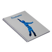 Notebook mit männlichen Skatern - blau Notizblock (Rechte Seite)