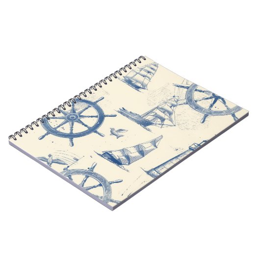 Notebook mit Meereselementen Notizblock (Linke Seite)