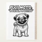 Notebook mit Mops, das Ihrem Leben Freude bereitet Planer (Rückseite)