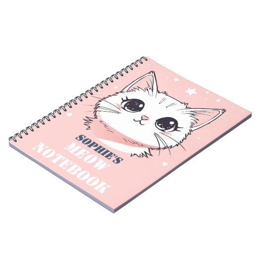 Notebook mit Niedlicher Chat Notizblock (Linke Seite)