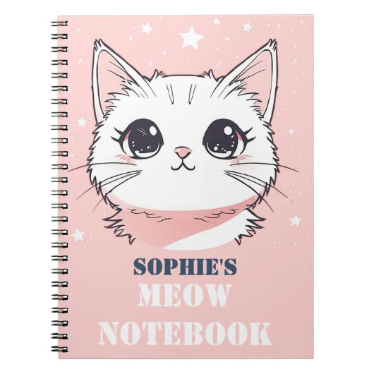 Notebook mit Niedlicher Chat Notizblock (Vorderseite)
