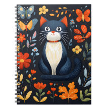 Notebook mit niedlicher Katzenabdeckung