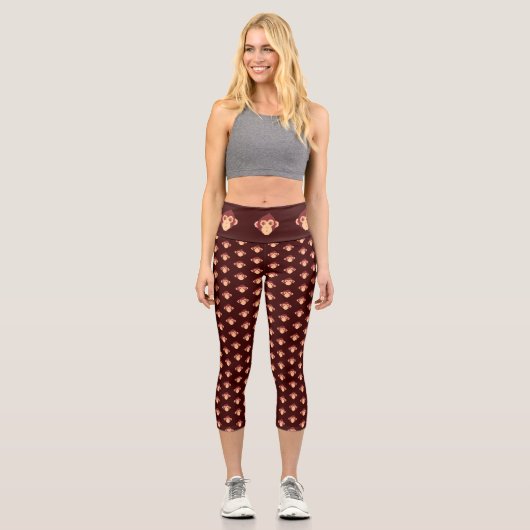 Notebook mit niedlicher pixeliger Oberfläche Capri Leggings (Vorderseite)