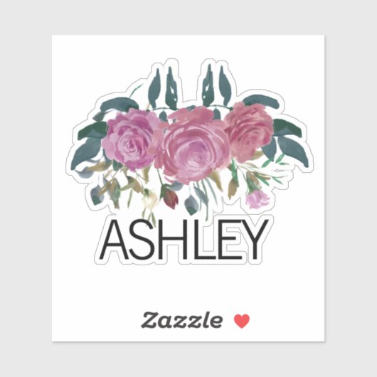 Notebook mit personalisiertem Blumennamen Aufkleber (Blatt)