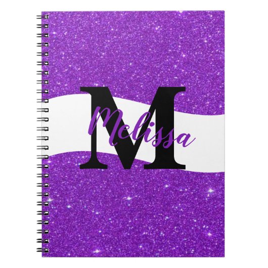 Notebook mit personalisiertem Glitzer Notizblock (Vorderseite)