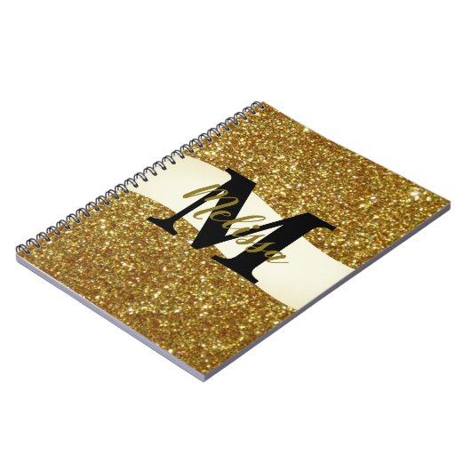 Notebook mit personalisiertem Glitzer Notizblock (Linke Seite)