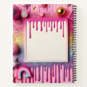 Notebook mit personalisierten Glitzer-Tropfen Notizblock (Rückseite)