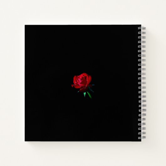 Notebook mit personalisierter Rose Notizblock (Rückseite)