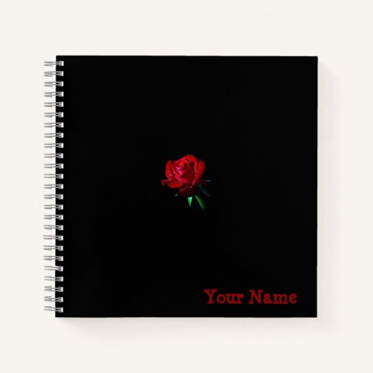 Notebook mit personalisierter Rose Notizblock (Vorderseite)
