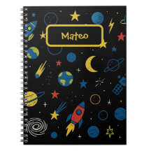 Notebook mit Platz und Galaxy Doodle