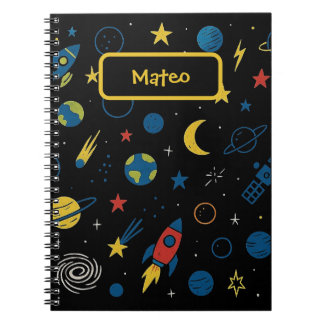 Notebook mit Platz und Galaxy Doodle Notizblock