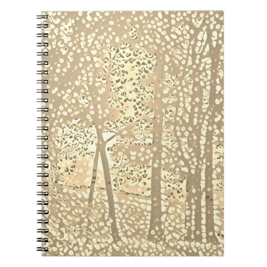 Notebook mit Pointillistischen Bäumen Notizblock (Vorderseite)