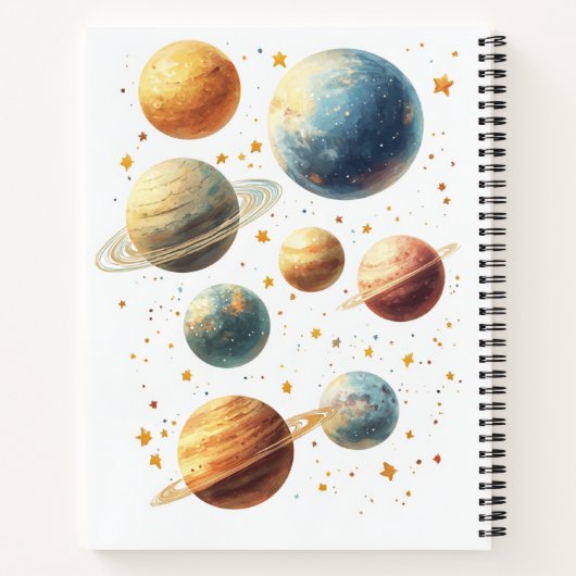 Notebook mit Raumthema Notizblock (Rückseite)