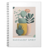 Notebook mit Retro-inspiriert Pflanze Notizblock (Vorderseite)
