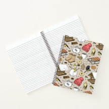 Notebook mit Retro-Weihnachtsmuster auf dem Cover
