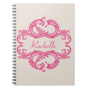 Notebook mit rosa Chic Damask-Funktion Notizblock