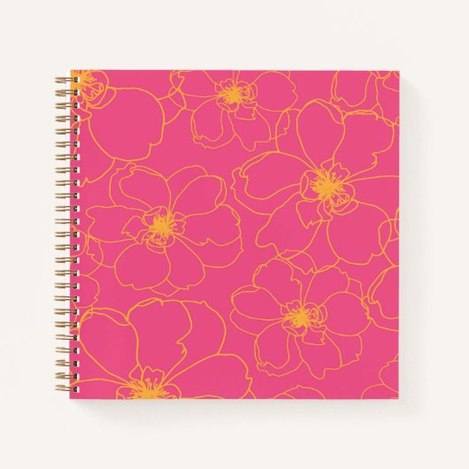 Notebook mit rosa Quadrat, Journal Notizblock (Vorderseite)