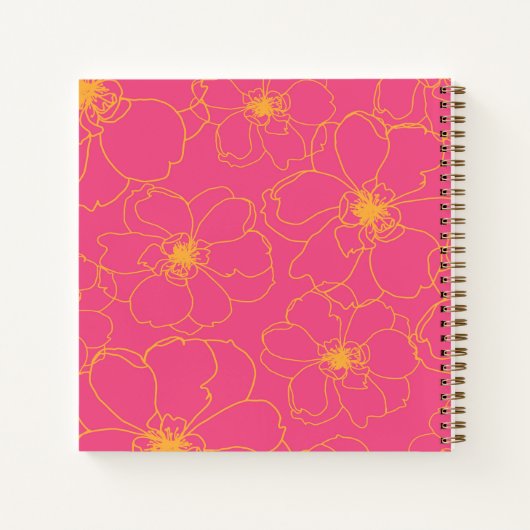 Notebook mit rosa Quadrat, Journal Notizblock (Rückseite)