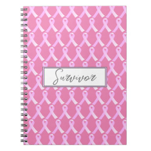 Notebook mit rosa Ribbon-Brustkrebs Notizblock