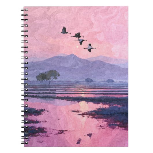 Notebook mit rosa Sonnenuntergang Notizblock (Vorderseite)