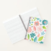 Notebook mit rosa und Aquamariner Blume Notizblock (Innenseite)