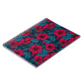 Notebook mit rotem Hibiskus-Blume Notizblock (Linke Seite)