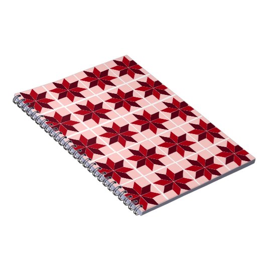 Notebook mit rotem Steppmuster Notizblock (Rechte Seite)