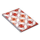 Notebook mit rotem und orangefarbenem Quiltmuster Notizblock (Rechte Seite)