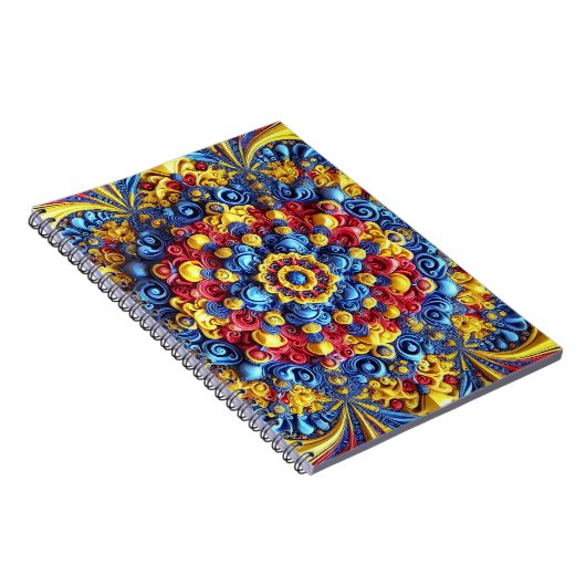 Notebook mit rumänischen Farben Abstract Design Notizblock (Rechte Seite)