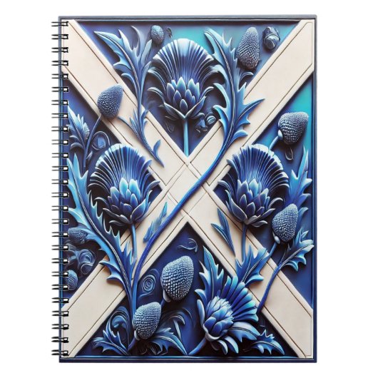 Notebook mit schottischem Thistles Modern Design Notizblock (Vorderseite)