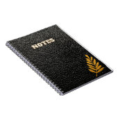 Notebook mit schwarzem Leder Notizblock (Rechte Seite)