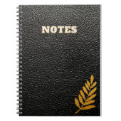 Notebook mit schwarzem Leder Notizblock (Vorderseite)