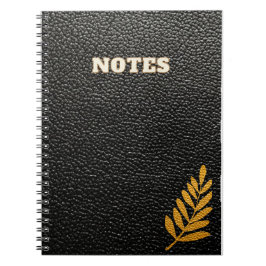 Notebook mit schwarzem Leder Notizblock