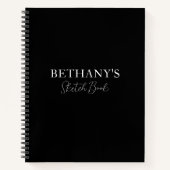 Notebook mit schwarzem oder weißem Namen Notizblock (Vorderseite)