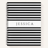 Notebook mit schwarzem und weißem Streifen Notizblock (Vorderseite)