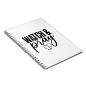 Notebook mit schwarzer und weißer Uhr & Pray-Spira Notizblock (Rechte Seite)