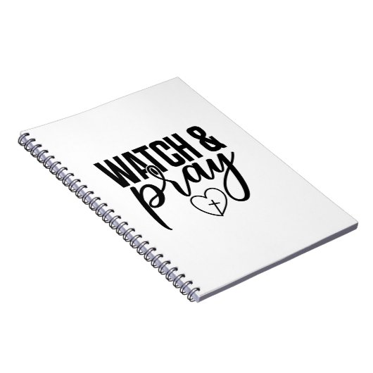 Notebook mit schwarzer und weißer Uhr & Pray-Spira Notizblock (Rechte Seite)