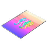 Notebook mit Seepferden aus Aqua/Rosa/Blau/Gold Notizblock (Linke Seite)