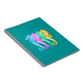 Notebook mit Seepferden aus Aqua/Rosa/Blau/Gold Notizblock (Rechte Seite)