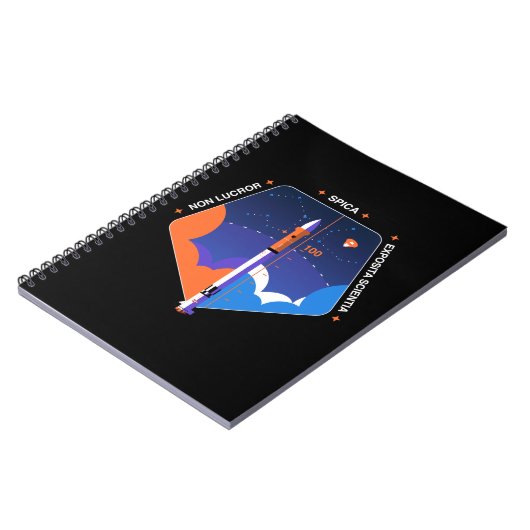 Notebook mit Spica Mission Patch Notizblock (Linke Seite)