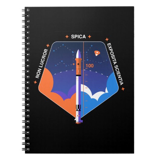 Notebook mit Spica Mission Patch Notizblock (Vorderseite)