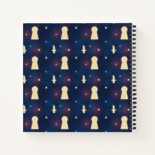 Notebook mit Starry Night Knife Keyhole Muster Notizblock (Rückseite)