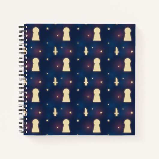 Notebook mit Starry Night Knife Keyhole Muster Notizblock (Vorderseite)