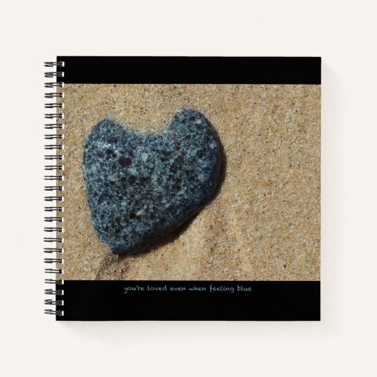 Notebook mit Steinbild + inspirierender Text Notizblock (Vorderseite)